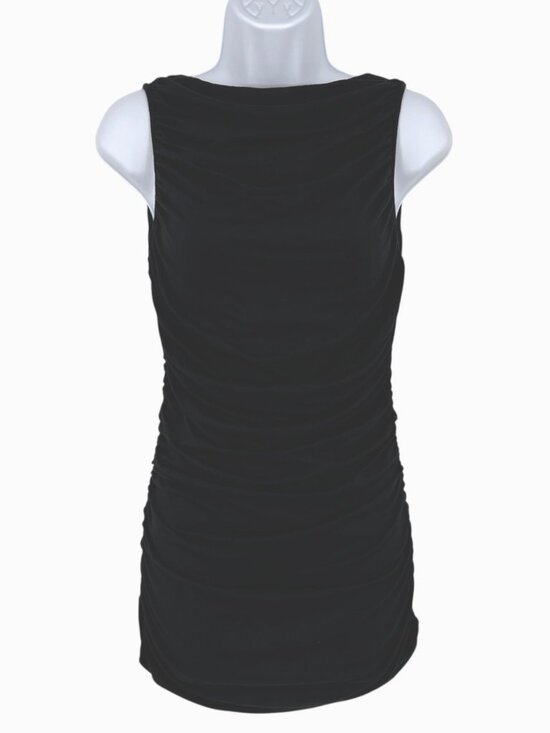 Susana Monaco Black Bodycon Sleeveless Stretchy Ruched Mini Dress Size Small - Picture 1 of 11